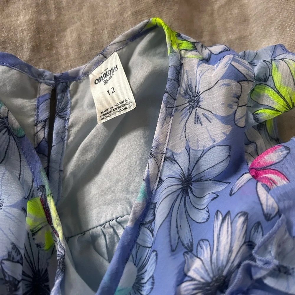 OshKosh B'gosh Blue Floral Kids Dress
